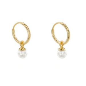 Jewels Pendientes de Aro con Perlas Colgando