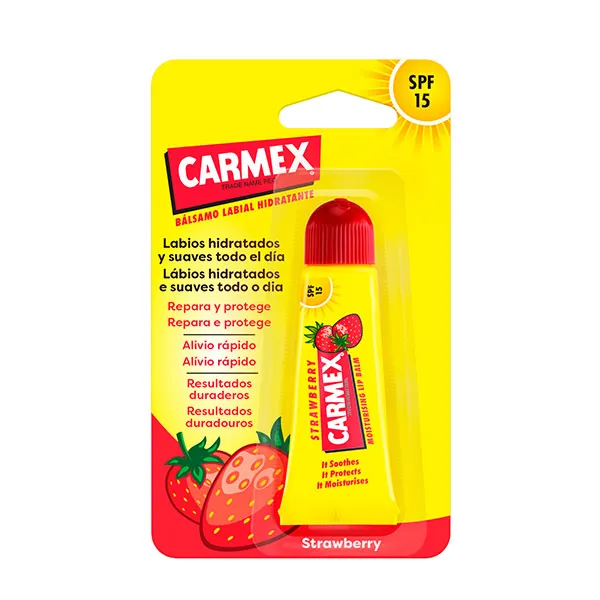 Carmex Bálsamo Labial Fresa | Hidratación y Protección con SPF 15 2 Carmex Bálsamo Labial Fresa | Hidratación y Protección con SPF 15 - Imagen 2