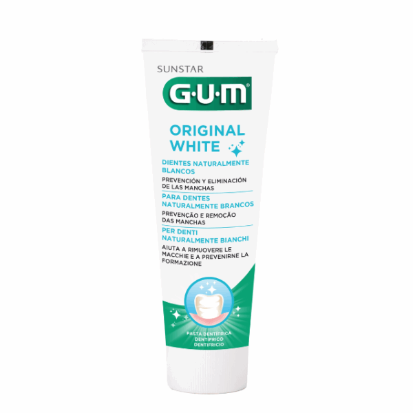 GUM Original White Pasta de Dientes Blanqueadora 75ml Dúo | Suave y Efectiva - Imagen 2