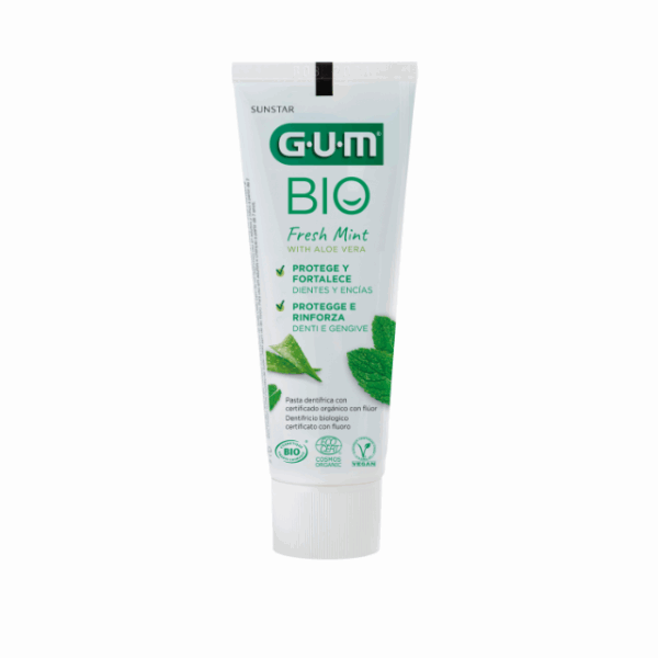 GUM BIO Pasta de Dientes Menta Fresca 75ml Dúo | Natural, Orgánica y con Flúor - Imagen 3