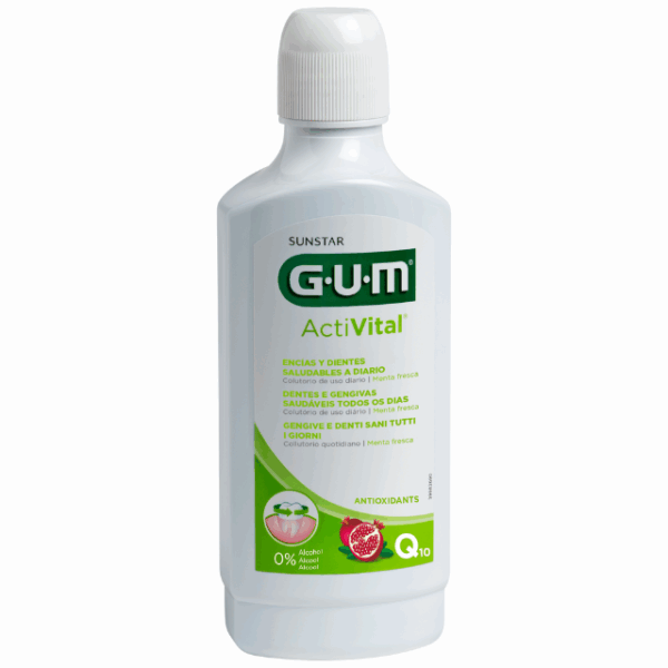 GUM ActiVital Colutorio con Flúor 500ml | Encías Sanas y Protección Antiplaca - Imagen 2