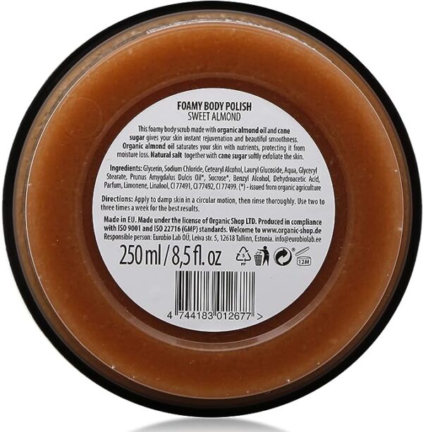 Organic Shop Exfoliante Corporal Espumoso Almendra Dulce & Caña de Azúcar - Imagen 3