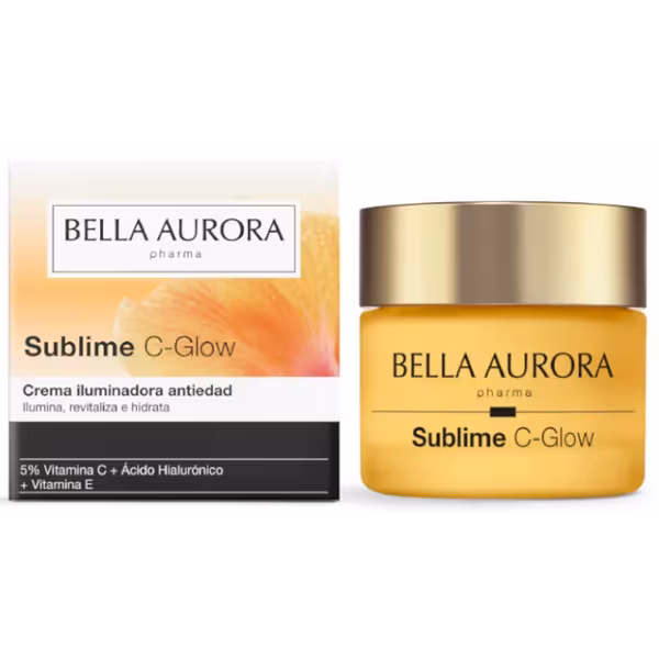 Bella Aurora Sublime C-Glow Crema Iluminadora Antiedad – Vitamina C 5% + Ácido Hialurónico