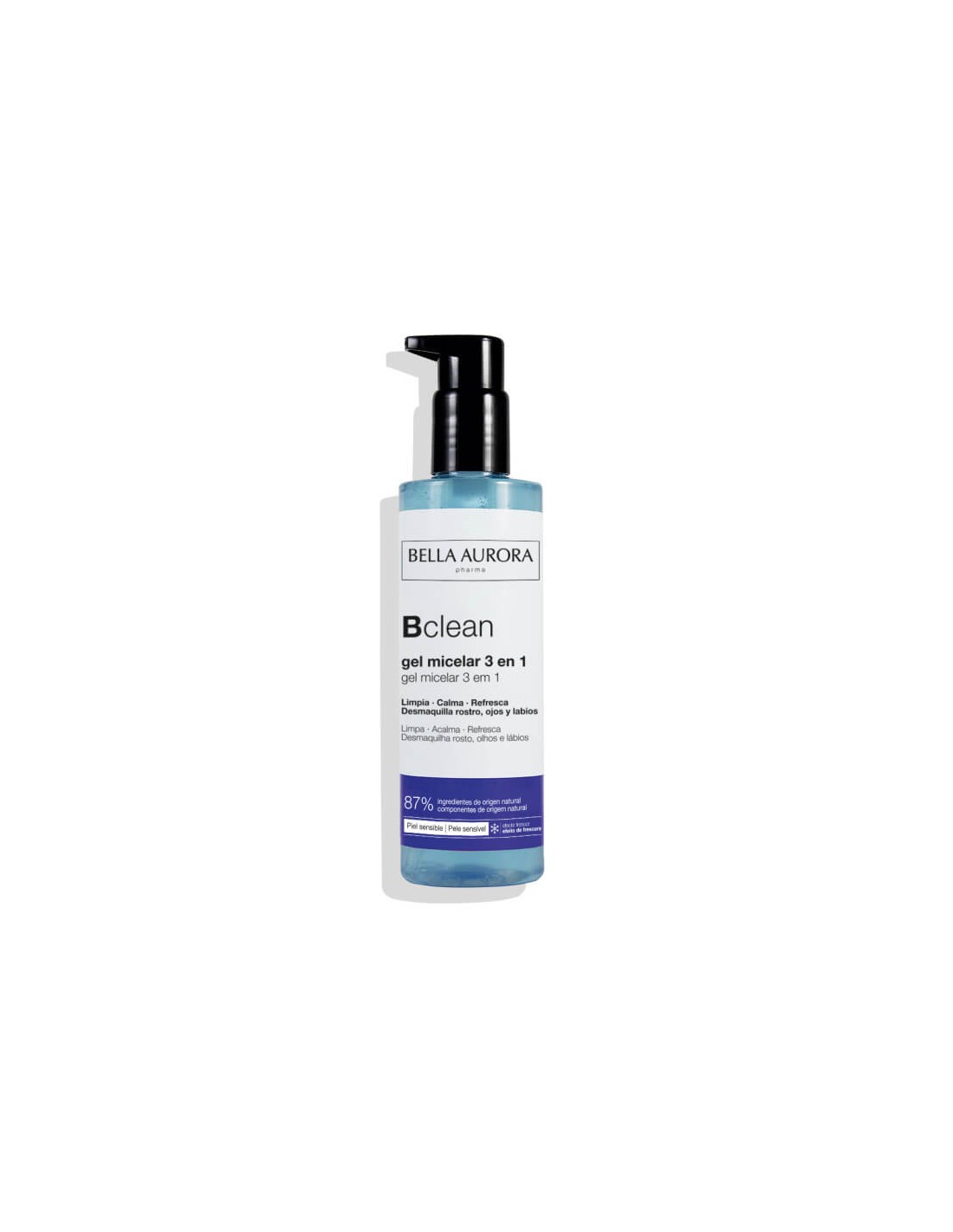 Bella Aurora Bclean Gel Micelar 3 en 1 para Piel Sensible – Limpia, Calma y Desmaquilla