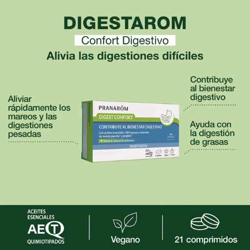Pranarom Digestarom Digest Confort 21 Comprimidos | Bienestar Digestivo Natural 3 Pranarom Digestarom Digest Confort 21 Comprimidos | Bienestar Digestivo Natural - Imagen 3