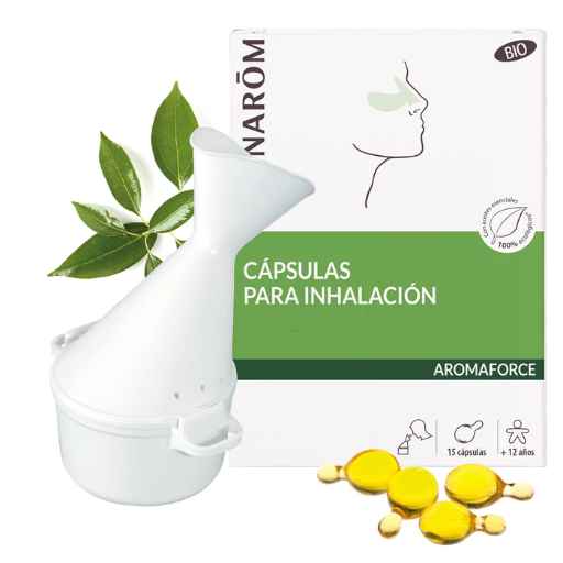 Pranarom Aromaforce Cápsulas Inhalación + Inhalador 15 Uds | Descongestiona y Libera las Vías Respiratorias 1 cápsulas inhalación