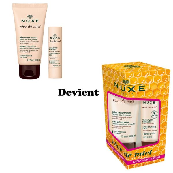 Nuxe Rêve de Miel Dúo Crema de Manos y Uñas Reparadora + Stick de labios Hidratante - Imagen 3