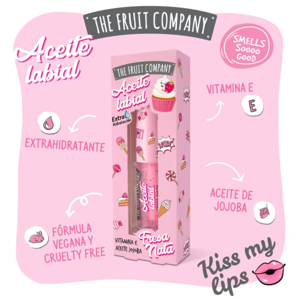 The Fruit Company Aceite Labial Fresa y Nata - Imagen 2